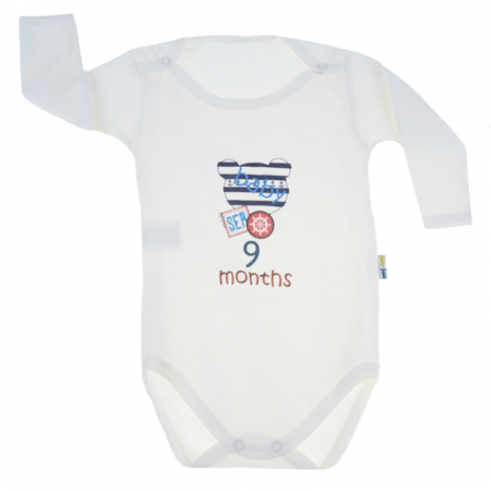 Body-uri baieti - Body cu maneca lunga pentru baieti Mini Junior MJ-20C-74-cm, Crem