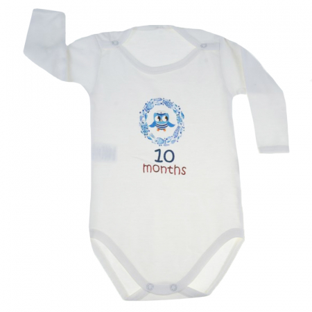 Body-uri baieti - Body cu maneca lunga pentru baieti Mini Junior MJ-21C-74-cm, Crem
