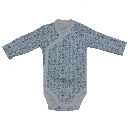 Body-uri baieti - Body cu maneca lunga pentru baieti Pifou Model 10 M10-A18-1-54-58-cm, Verde