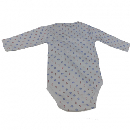 Body cu maneca lunga pentru baieti Pifou Model 10 M10-A18-2-50-54-cm, Alb [1]