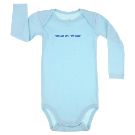 Body-uri baieti - Body cu maneca lunga pentru baieti Pifou Model 6 ML6A2-86-89-cm, Albastru