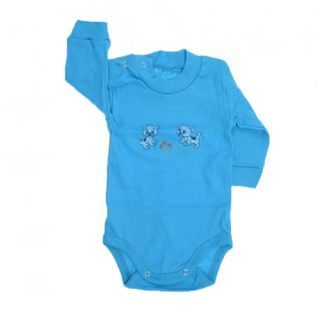 Body-uri baieti - Body cu maneca lunga pentru baieti Pifou Model 9 ML BPB656-D-62, Albastru