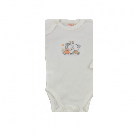 Body-uri baieti - Body cu maneca lunga pentru copii Koala Misio 3034C_68 cm, Crem