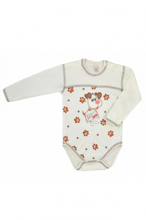 Body-uri baieti - Body cu maneca lunga pentru copii Koala Reksio 04-317C-74-cm, Crem
