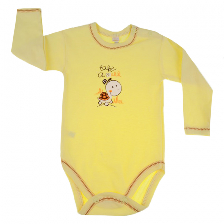 Body-uri baieti - Body cu maneca lunga pentru copii Koala Zolwik 2656-80-cm, Galben