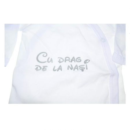 Body cu maneca lunga pentru bebelusi Mini Junior 562058, Alb [1]