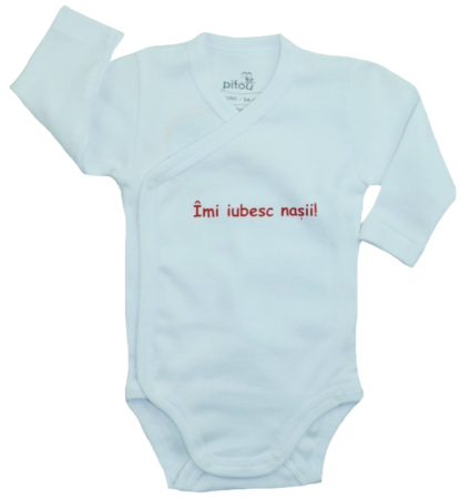Body-uri baieti - Body cu maneca lunga pentru copii Pifou BMLFI2-R-74-cm, Alb