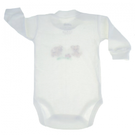 Body-uri baieti - Body cu maneca lunga pentru copii Pifou Model 9 ML9A-68-cm, Alb