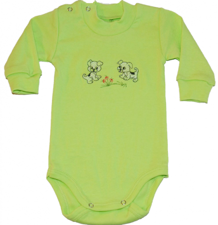 Body cu maneca lunga pentru copii Pifou Model 9ML-80-86-cm, Verde [0]