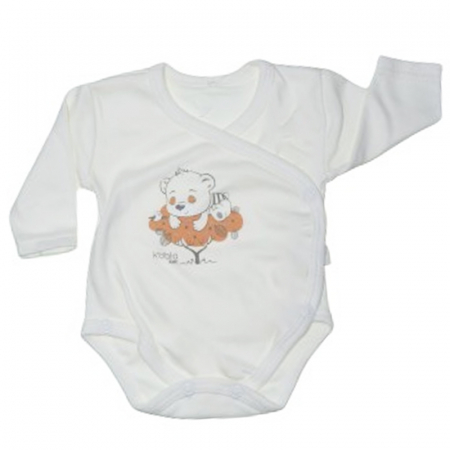 Body-uri baieti - Body cu maneca lunga pentru copii Koala K738, Crem