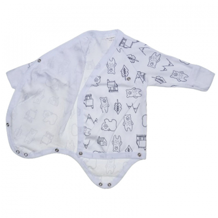 Body cu maneca lunga pentru copii Mini Junior 220124-4, Alb [2]
