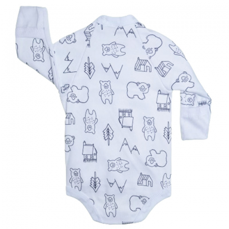 Body cu maneca lunga pentru copii Mini Junior 220124-4, Alb [1]