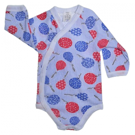 Body-uri baieti - Body cu maneca lunga pentru copii Mini Junior 220124-5, Albastru