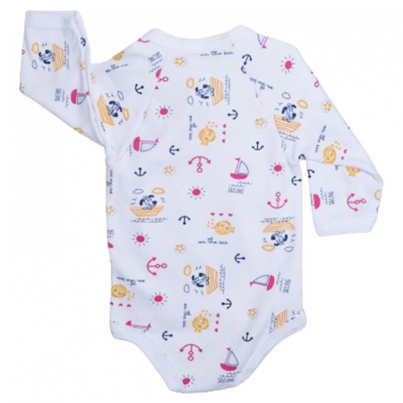 Body cu maneca lunga pentru baieti Mini Junior 220124-1, Alb [1]