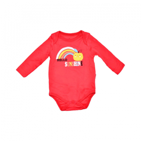 Îmbrăcăminte fete - Body cu maneca lunga pentru copii, Mini Junior, BDY-16436R, Rosu