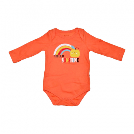 Body-uri baieti - Body cu maneca lunga pentru copii, Mini Junior, BDY-16436P, Portocaliu