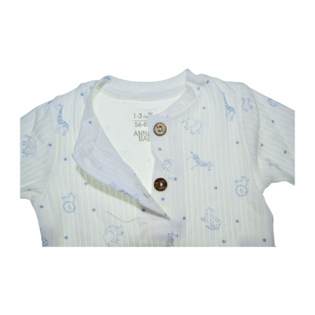 Body cu maneca lunga pentru copii, Mini Junior BDY-2469A, Alb [2]