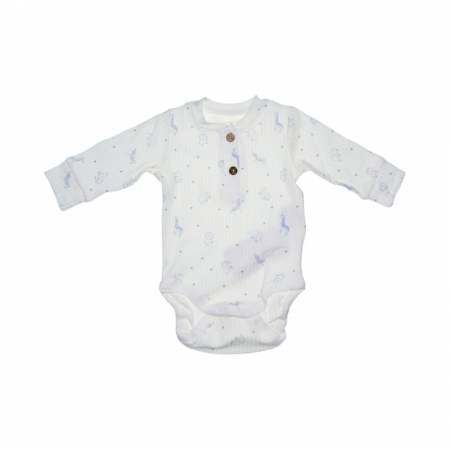 Body-uri baieti - Body cu maneca lunga pentru copii, Mini Junior BDY-2469A, Alb