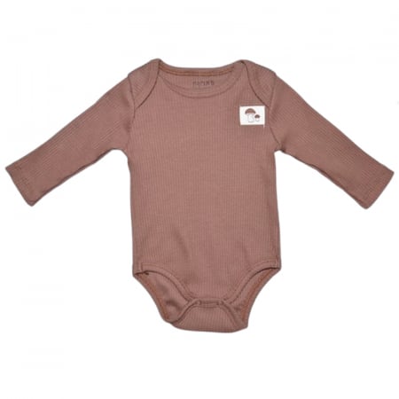 Body-uri baieti - Body cu maneca lunga pentru copii, Mini Junior, BDY-MJ4, Maro