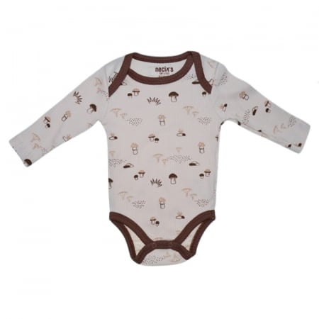 Body-uri baieti - Body cu maneca lunga pentru copii, Mini Junior, BDY-MJ6, Crem
