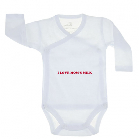 Body-uri baieti - Body cu maneca lunga pentru copii Pifou Model 10 M10-A10-5-70-76-cm, Alb