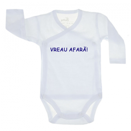 Body-uri baieti - Body cu maneca lunga pentru copii Pifou Model 10 ML M10-ML3AA-66-70-cm, Alb