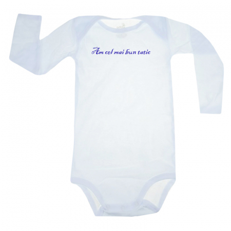 Body-uri baieti - Body cu maneca lunga pentru copii Pifou Model 6 MDL6-12, Alb
