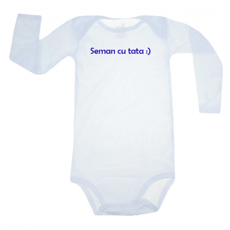 Body-uri baieti - Body cu maneca lunga pentru copii Pifou Model 6 MDL6-12, Alb