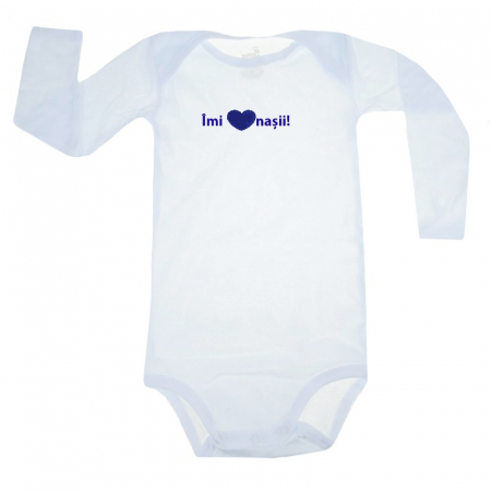 Body-uri baieti - Body cu maneca lunga pentru copii Pifou Model 6 MDL6-15, Alb