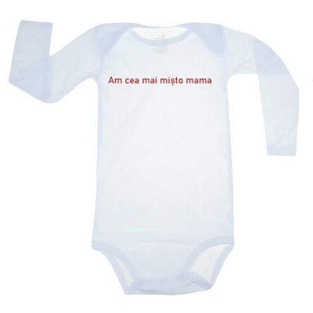 Body-uri baieti - Body cu maneca lunga pentru copii Pifou Model 6 MDL6-20, Alb