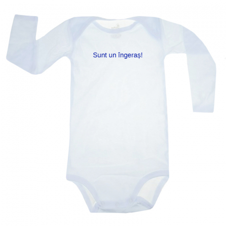Body-uri baieti - Body cu maneca lunga pentru copii Pifou Model 6 MDL6-23, Alb