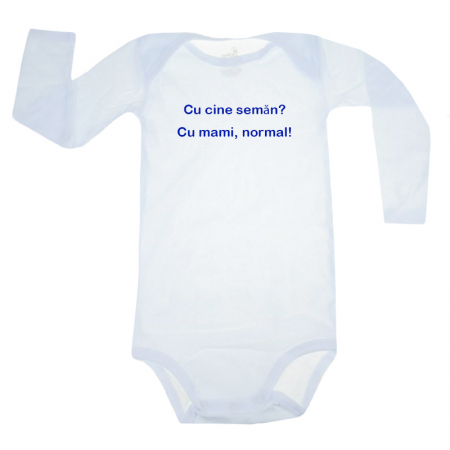 Body-uri baieti - Body cu maneca lunga pentru copii Pifou Model 6 MDL6-22, Alb