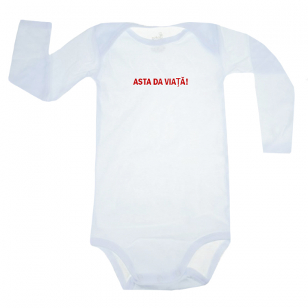 Body-uri baieti - Body cu maneca lunga pentru copii Pifou Model 6 MDL6-24, Alb