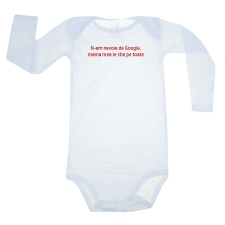 Body-uri baieti - Body cu maneca lunga pentru copii Pifou Model 6 MDL6-36, Alb