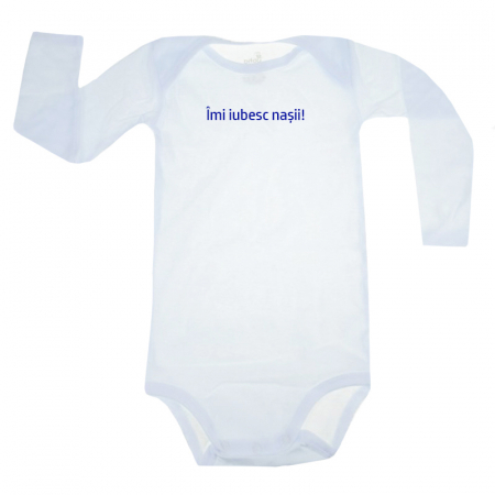 Body-uri baieti - Body cu maneca lunga pentru copii Pifou Model 6 MDL6-36, Alb