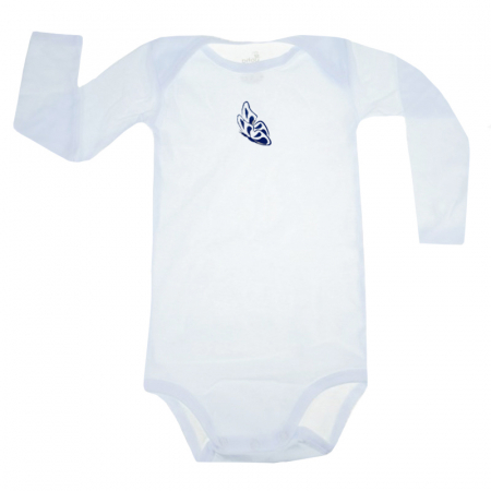 Body-uri baieti - Body cu maneca lunga pentru copii Pifou Model 6 MDL6-40, Alb