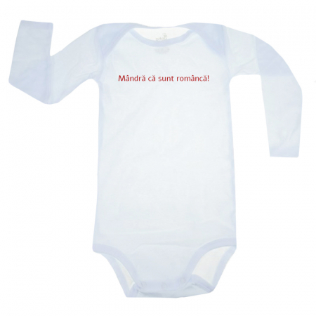 Body-uri baieti - Body cu maneca lunga pentru copii Pifou Model 6 MDL6-45, Alb