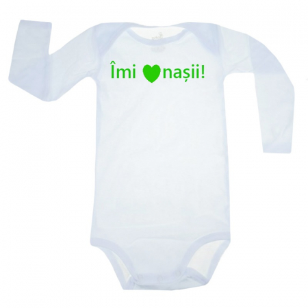 Body-uri baieti - Body cu maneca lunga pentru copii Pifou Model 6 MDL6-56, Alb
