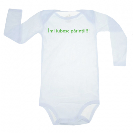 Body-uri baieti - Body cu maneca lunga pentru copii Pifou Model 6 MDL6-57, Alb