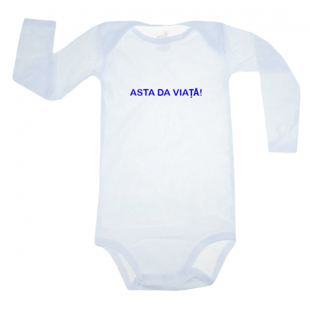 Body-uri baieti - Body cu maneca lunga pentru copii Pifou Model 6 MDL6-6, Alb