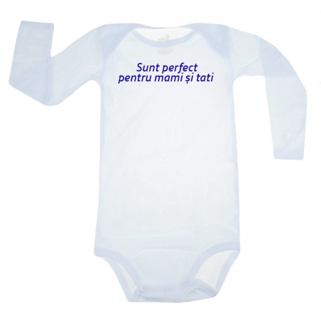 Body-uri baieti - Body cu maneca lunga pentru copii Pifou Model 6 MDL6-65, Alb
