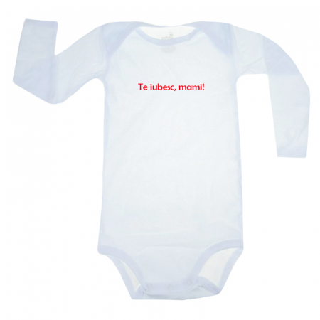 Body-uri baieti - Body cu maneca lunga pentru copii Pifou Model 6 MDL6-6, Alb