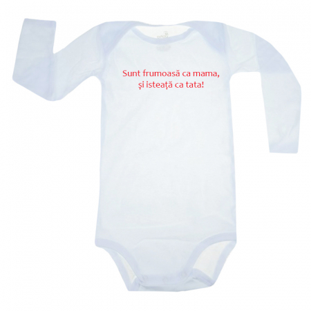 Îmbrăcăminte fete - Body cu maneca lunga pentru fete Pifou Model 6 MDL6-8, Alb