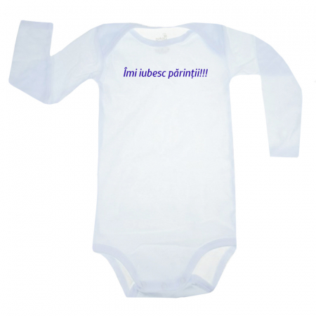 Body-uri baieti - Body cu maneca lunga pentru copii Pifou Model 6 MDL6-69, Alb
