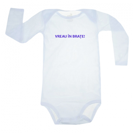 Body-uri baieti - Body cu maneca lunga pentru copii Pifou Model 6 MDL6-9, Alb