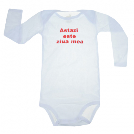 Body-uri baieti - Body cu maneca lunga pentru copii Pifou Model 6 ML6-A7, Alb