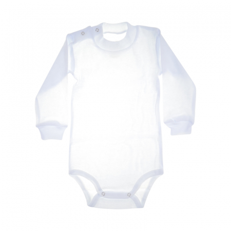 Body-uri baieti - Body cu maneca lunga pentru copii Pifou Model 9 610141-1-80, Alb