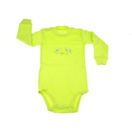 Body-uri baieti - Body cu maneca lunga pentru copii Pifou Model 9 BPCP-4V-92-cm, Verde