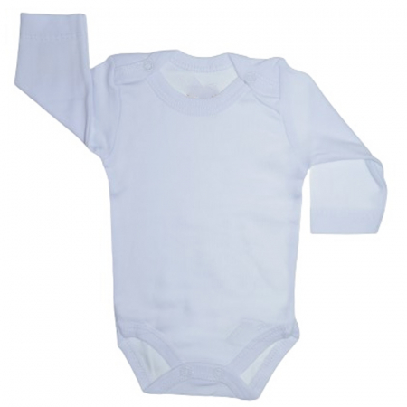 Body-uri fete - Body cu maneca lunga pentru fete BabyToo BB1511, Alb