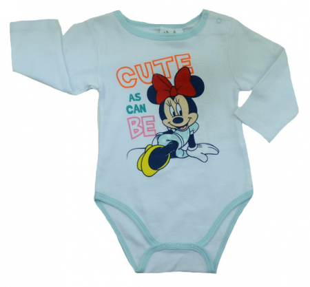 Îmbrăcăminte fete - Body cu maneca lunga pentru fete Disney Minnie Mouse NH0392-A-80-cm, Alb